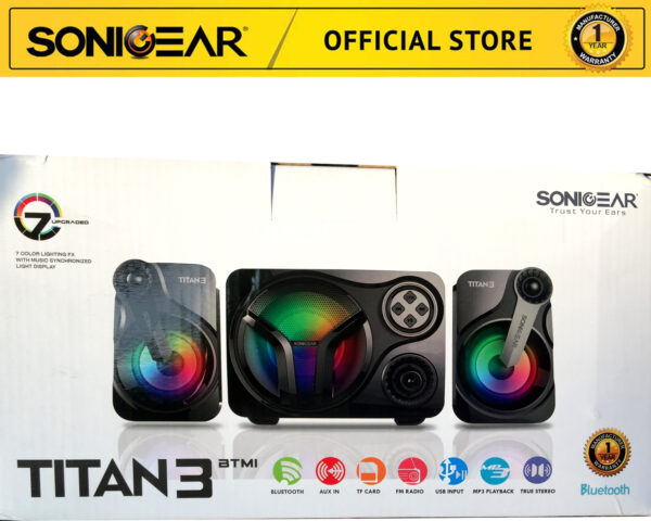 SonicGear Titan 3 BTMI  (USB/ Bluetooth Portable Music Synchronized Light Display Speaker)