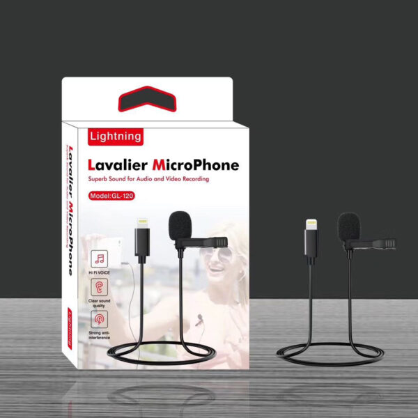 Lightning Interface Mini Clip-on Microphone lavalier Microphone Live Singing Microphone GL-120