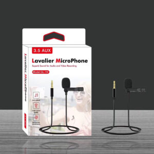 GL-119 3.5AUX Lavalier Microphone Omni Directional Condenser Microphone Superb Sound for meeting chatting video shooting Black