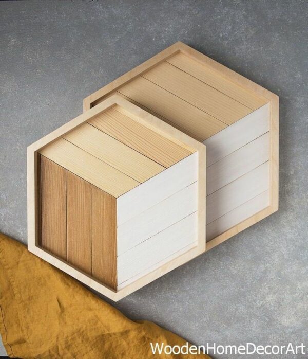 Hexagon Wooden Trays
