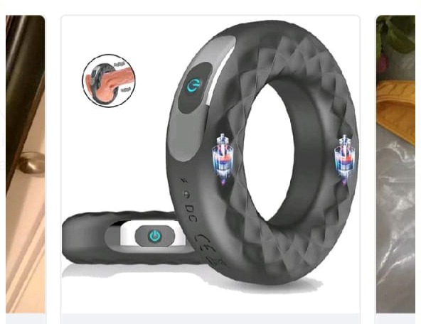 Male Big Black Rubber Penis Ring Vibrator in Sri Lanka – 10-Mode Silicone Cock Ring for Sex Toys Sri Lanka