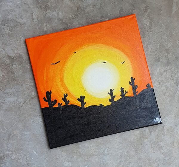 Sunset in Desert - Canvas Art