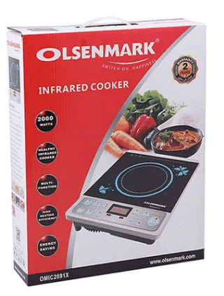 Olsenmark Infrared Induction Cooker 2000W 2000 W OMIC2091 Black/Silver