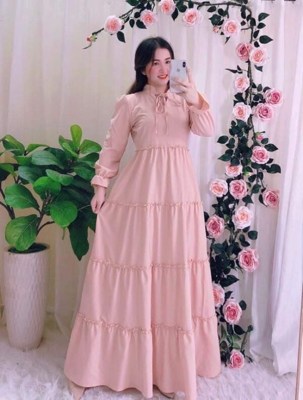 Viscose / Bubble Material Ladies Long Frock