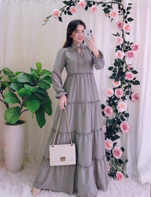 Viscose / Bubble Material Ladies Long Frock
