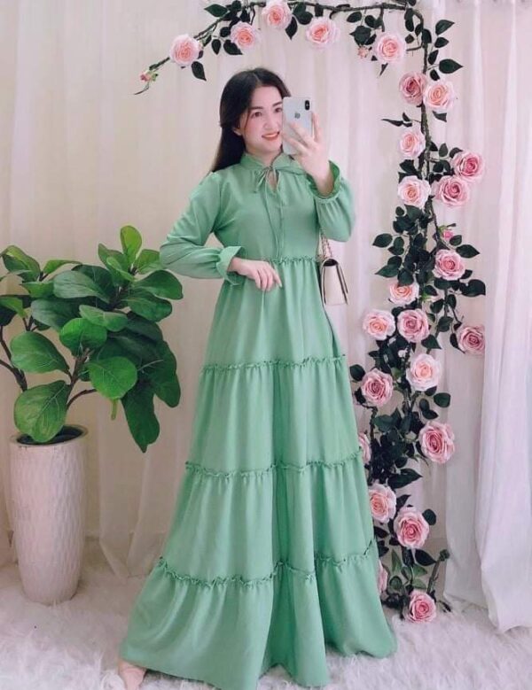 Viscose / Bubble Material Ladies Long Frock