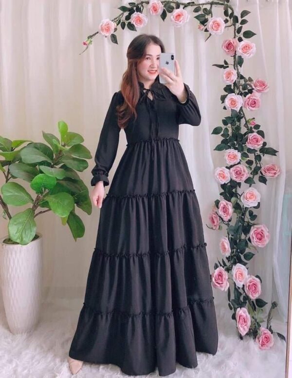 Viscose / Bubble Material Ladies Long Frock