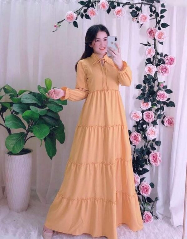 Viscose / Bubble Material Ladies Long Frock