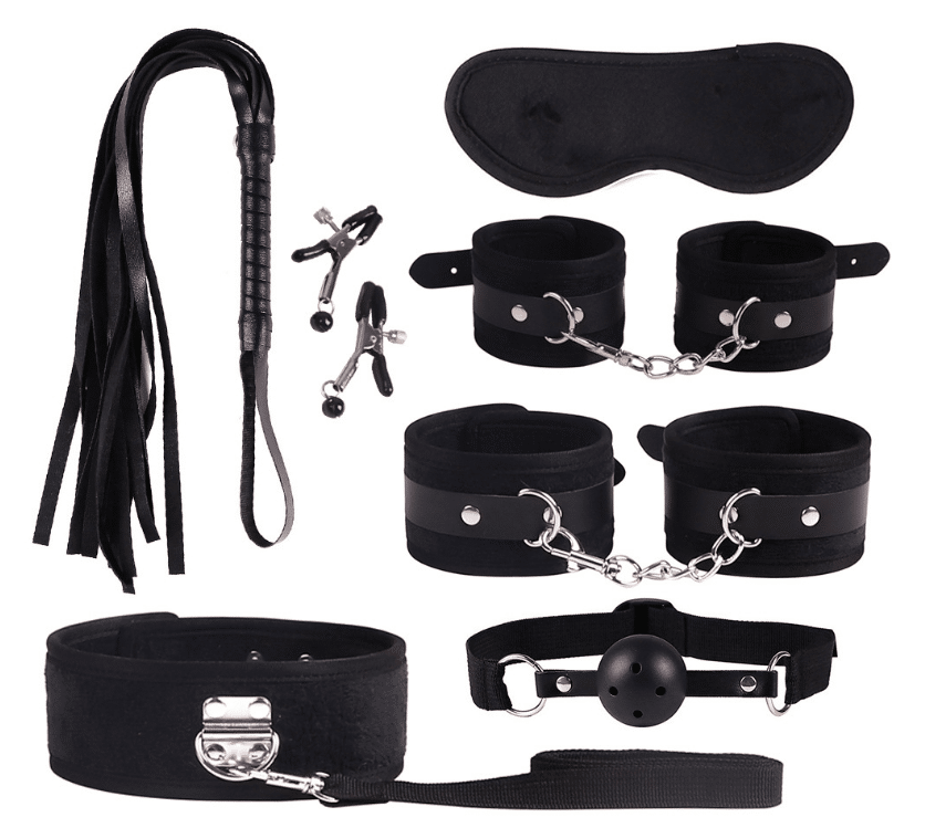 Pieces Set Under Bed BDSM Bondage Restraints System Sex Handcuffs Slave Whips Erotic