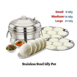 Bigen Idly Pot Stainless Steel -Bigen (Large-21 idly)