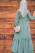 Mint  Crew neck  Unlined  Modest Dress - Image 5