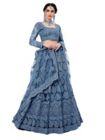 Embroidered Semi Stitched Lehenga Choli (Dark Blue) - Buy Online Sex Toys Sri Lanka