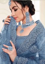 Embroidered Semi Stitched Lehenga Choli (Dark Blue) - Shop the best sex toys in Sri Lanka