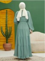 Mint  Crew neck  Unlined  Modest Dress - Image 3