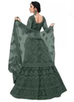 Embroidered Semi Stitched Lehenga Choli (Dark Green) - Lehenga Price in Sri Lanka and Designs