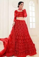 Embroidered Semi Stitched Lehenga Choli (Red) - Shop the best sex toys in Sri Lanka