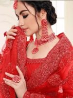 Embroidered Semi Stitched Lehenga Choli (Red) - Shop for sex toys in Sri Lanka