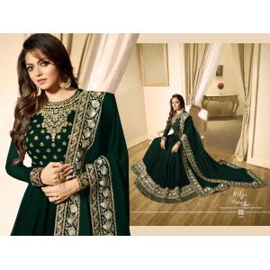 Salwar Kameez Gown Green Indian Heavy Embroidery Party wear Designer