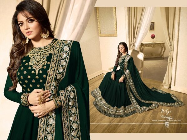 Salwar Kameez Gown Green Indian Heavy Embroidery Party wear Designer