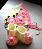 Crochet Hat & Shoes for baby girls - Stylish shoes in Sri Lanka with affordable prices