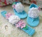 Crochet Baby Headband and shoes - Stylish shoes in Sri Lanka for an affordable price