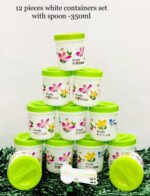 White containers with spoon ( Printed) - 12 pcs -350ml - Image 4
