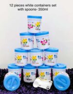 White containers with spoon ( Printed) - 12 pcs -350ml - Image 5