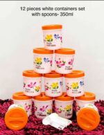 White containers with spoon ( Printed) - 12 pcs -350ml - Image 9