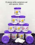 White containers with spoon ( Printed) - 12 pcs -350ml - Image 10