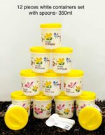 White containers with spoon ( Printed) - 12 pcs -350ml - Image 11