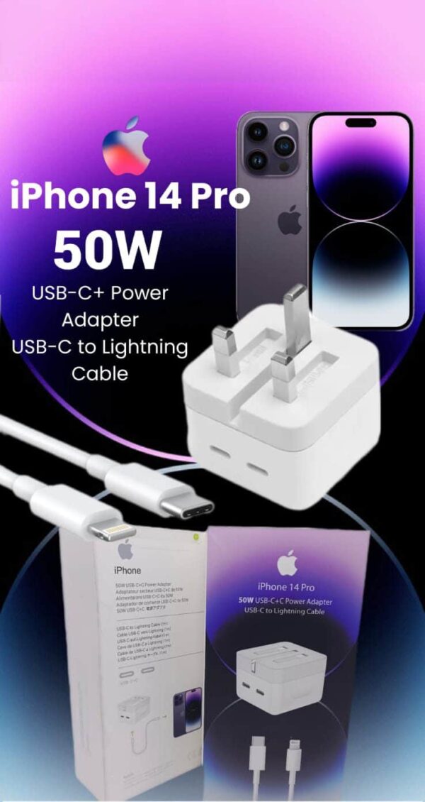 iPhone 14 Pro Max 50W USB-C+C Power Adapter - Apple iPhone, iPhone, iPhone price, iPhone price in Sri Lanka, best phones.