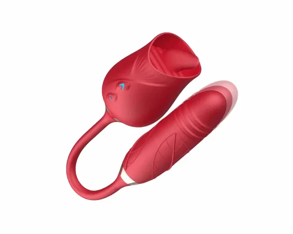 Rose Vibrator Thrusting Dildo Clit Licking Stimulator - Sex Toy