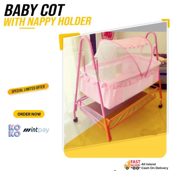 Baby Swinging Crib with Mosquito Net for Newborns