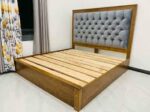 Teak Cushioned Box Bed 60x72 - Image 2