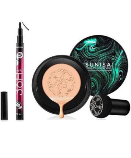Sunisa Foundation with 1 liquid Eyeliner 36 hrs stay waterproof foundation & eyeliner