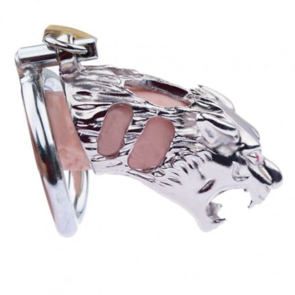 Chastity Cage Stainless Steel Tiger Head