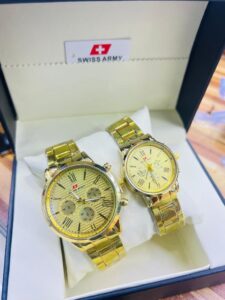 Swiss Army Chain Gold Watch Couple Watch - Luxury sex toys prices sri lanka