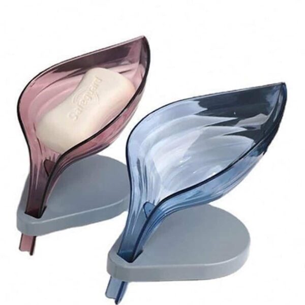 Leaf Soap Bathroom Soap Dish Sponge Case Holder Box Stand Plastic