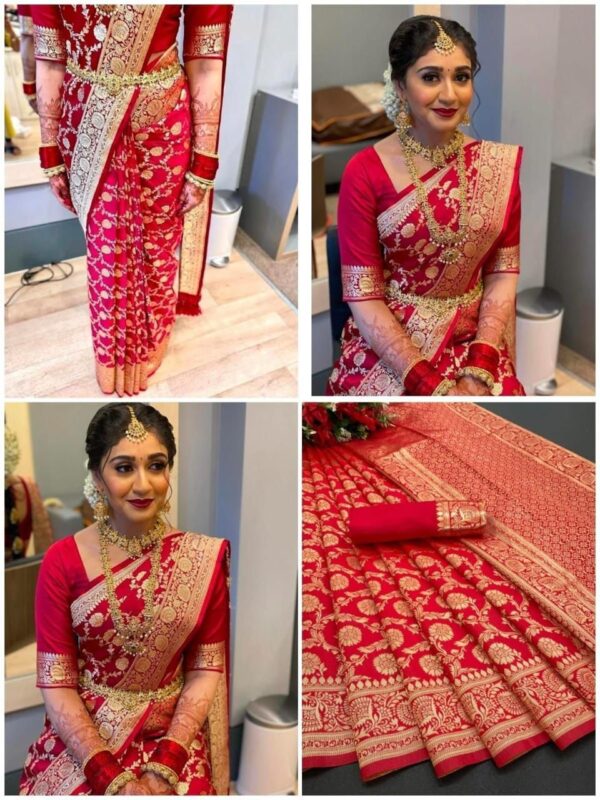 Zari Work Weaving Soft Litchi Silk Saree