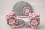 Handmade Crochet Baby Booties And Cap For Girls - Image 5