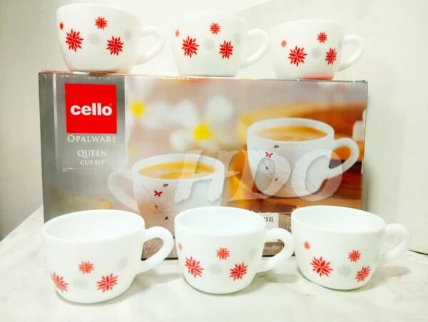 Cello Queen Opalware Cup Set - 6 pieces