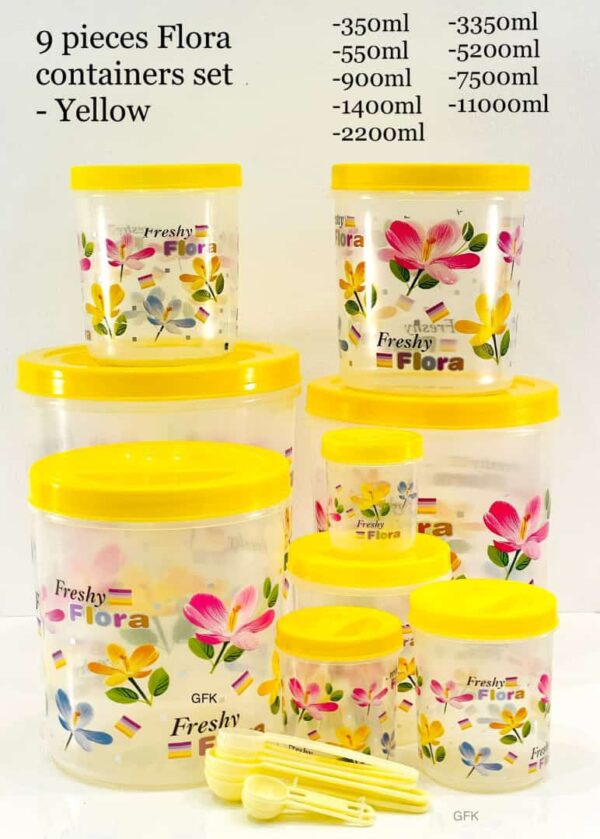 Plastic Flora Containers Round Basket 9 Pieces Set