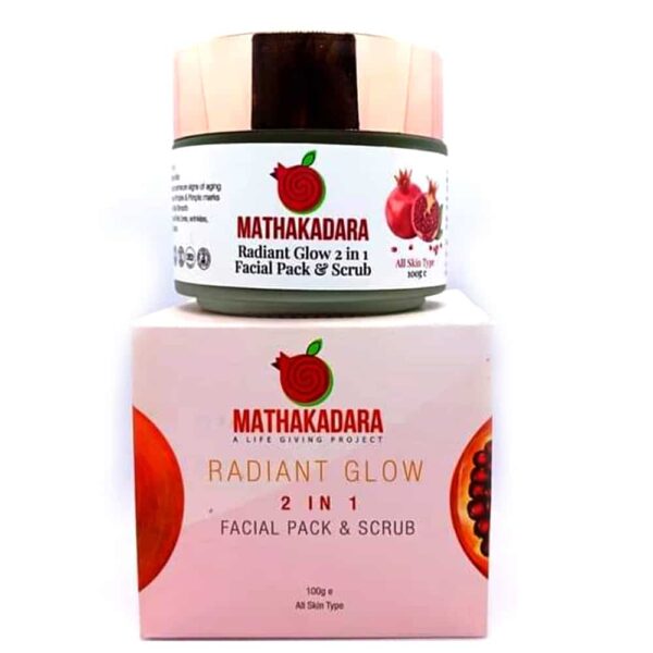 Radiant Glow Anti Aging Pomegranate Face Pack and Scrub