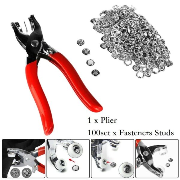Portable Snap Fasteners with Crimping Pliers