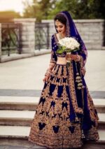 Supper Sleeve Velvet Semi-stitched Lehenga Choli - Buy Online in Sri Lanka at Best Price