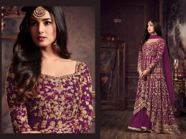 Georgette Embroidered Semi Stitched Party Wear