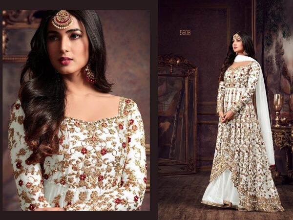Georgette Embroidered Semi Stitched Party Wear