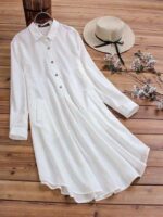 Women's Casual Blouse Plus Size High Low Shirt Long Sleeve Tshirts Loose Button-Front Pocket Fashion Tops for Women - Buy trendy t shirts in Sri Lanka at affordable prices.