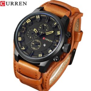 Curren Leather Cased Men's Wrist Watch