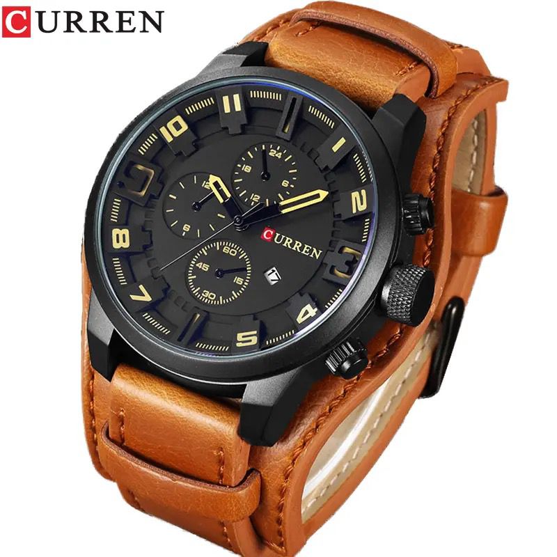 Curren-Leather-Cased-mens-Wrist-Watch